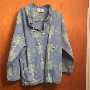 Plaid Blue and Green Women's Sweatshirt